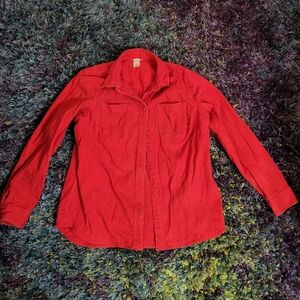Red Duluth Trading Company Chamois Work Shirt
